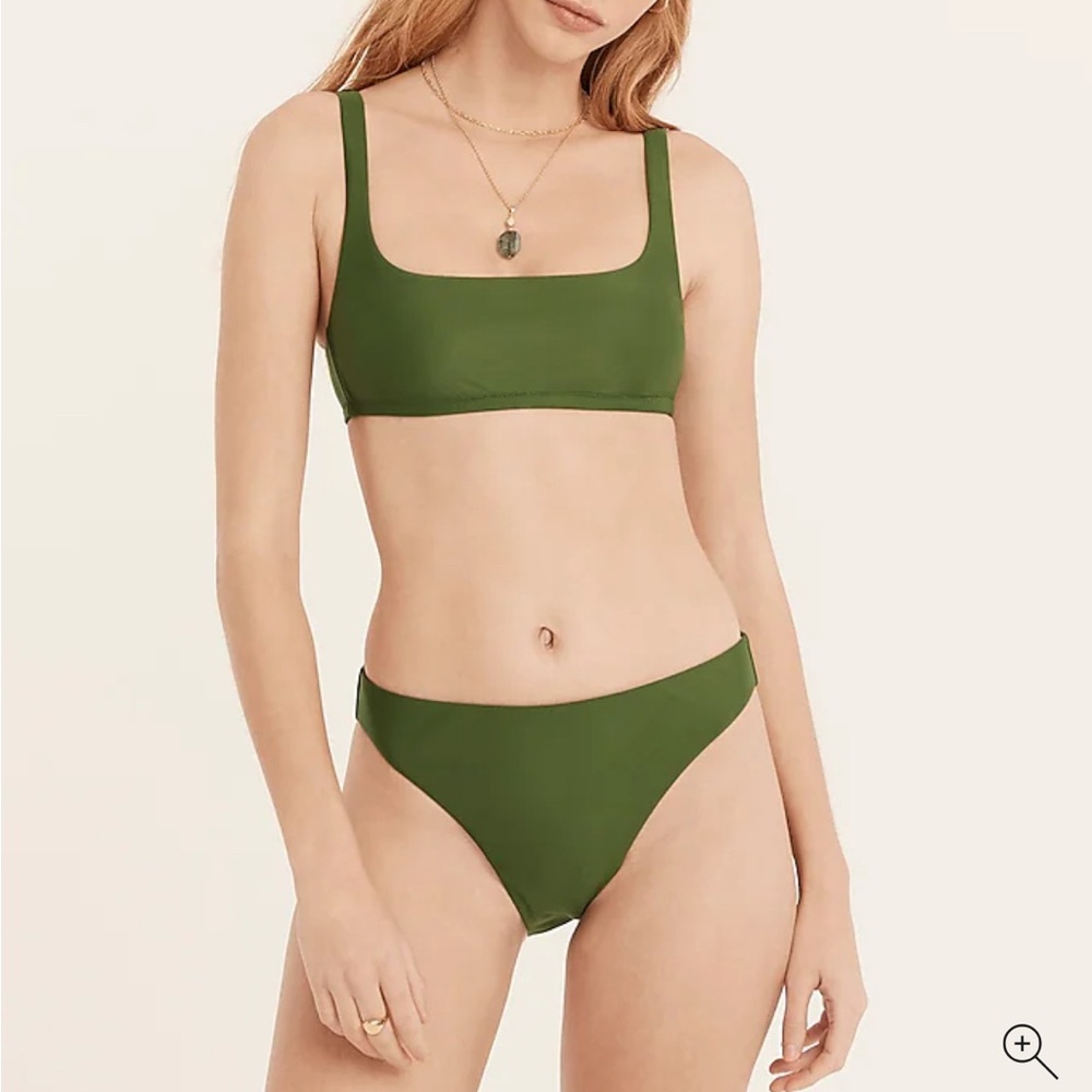 Dark Green Jcrew High-rise cheeky bikini bottom